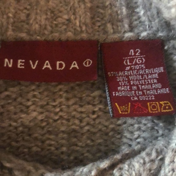 Women’s Nevada Colorblock Turtleneck Sweater - Gray and Rust - Picture 2 of 2